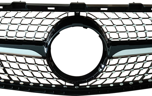 Diamond grill voor GLA W156 Facelift Zwart